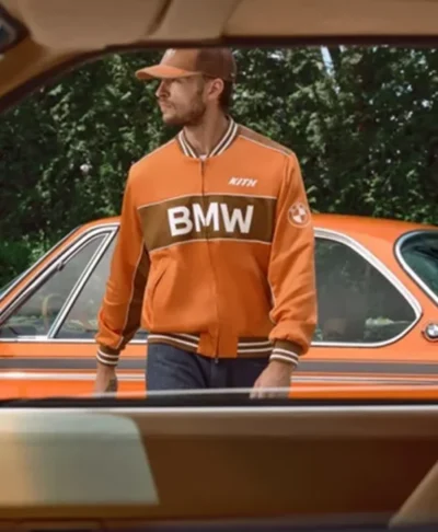 buy Kith for BMW 2026 Captain Orange Varsity Jacket