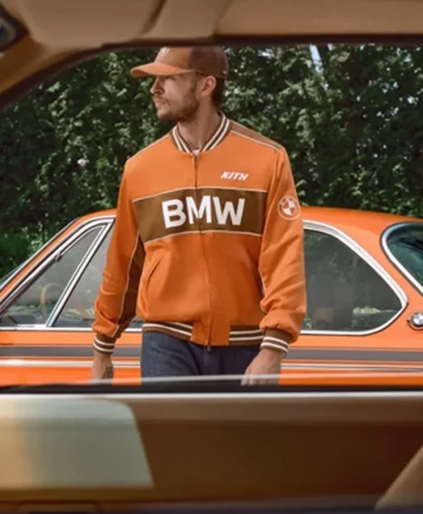 buy Kith for BMW 2026 Captain Orange Varsity Jacket