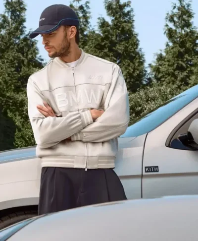 buy Kith for BMW Souvenir Titanium Silver Bomber Jacket