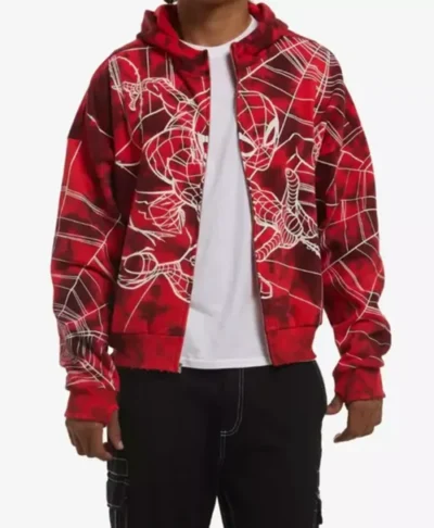 buy Marvel Spider-Man Tie-Dye Red Hoodie