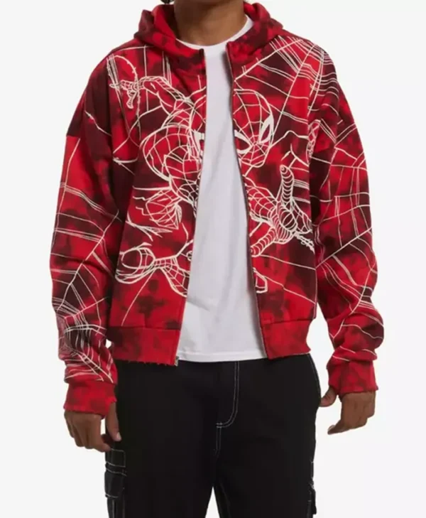 buy Marvel Spider-Man Tie-Dye Red Hoodie