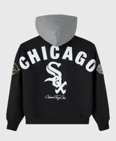 buy OVO Chicago White Sox Black Insulated Twill Bomber Jacket