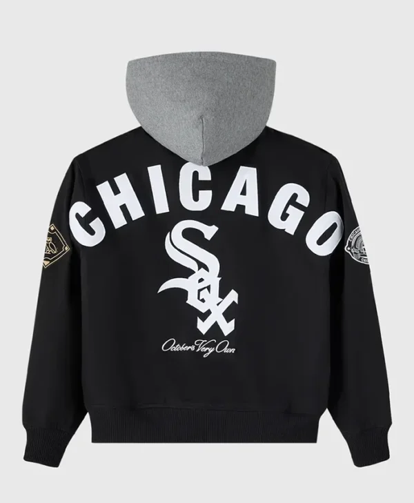 buy OVO Chicago White Sox Black Insulated Twill Bomber Jacket