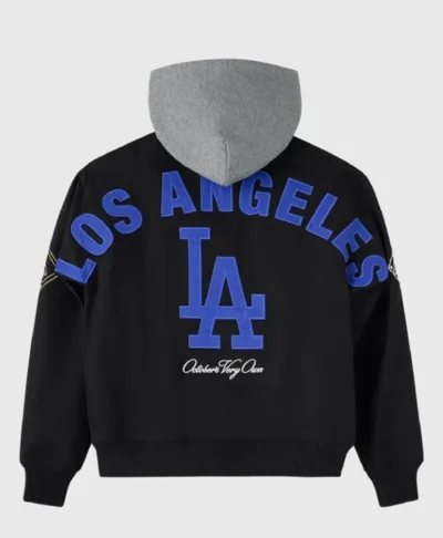 buy OVO Los Angeles Dodgers Black Insulated Twill Bomber Jacket