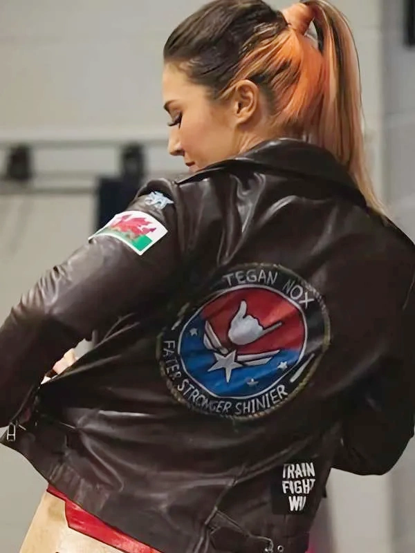 buy Tegan Nox WWE Brown Leather Jacket