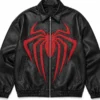 order SpiderMan Oversized Leather Bomber Jacket