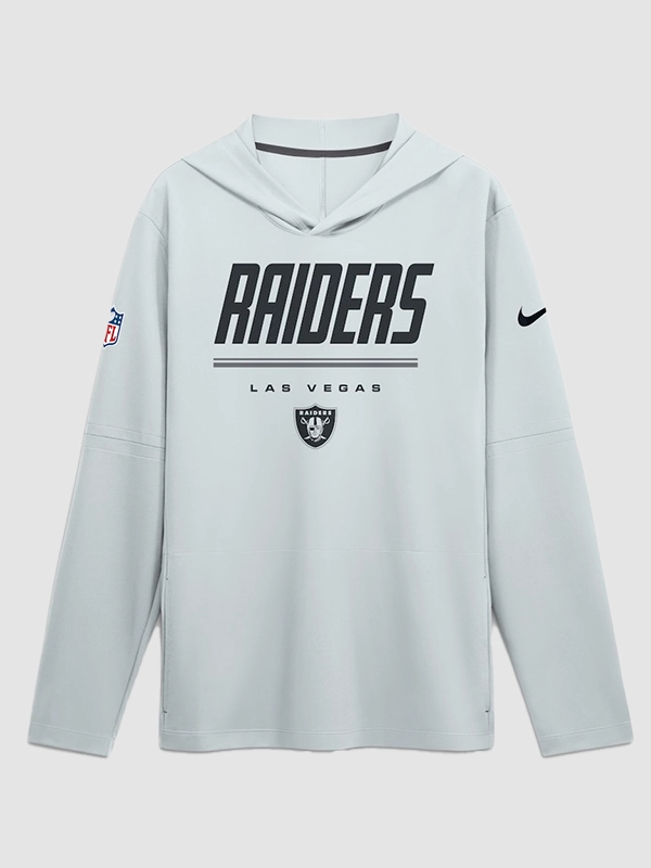 Las Vegas Raiders 2026 Sideline Long Sleeve Hooded T-Shirt - Image 2