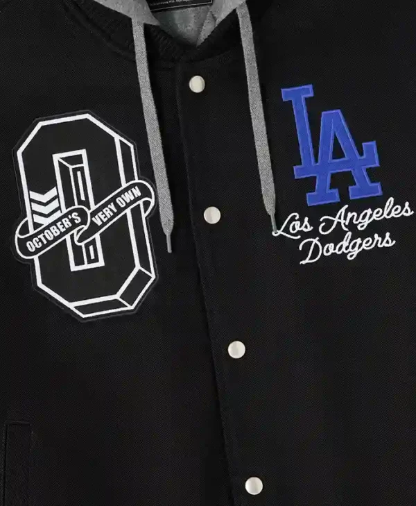 order now OVO Los Angeles Dodgers Black Insulated Twill Bomber Jacket