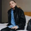 order now Paige Bueckers Custom Coach Black Leather Jacket