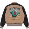 shop Icecream Trick Shot Collared Varsity Jacket