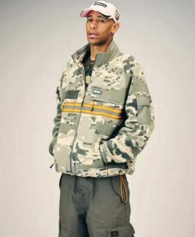 shop now Palace Digital Camouflage Fleece Zip-Up Jacket