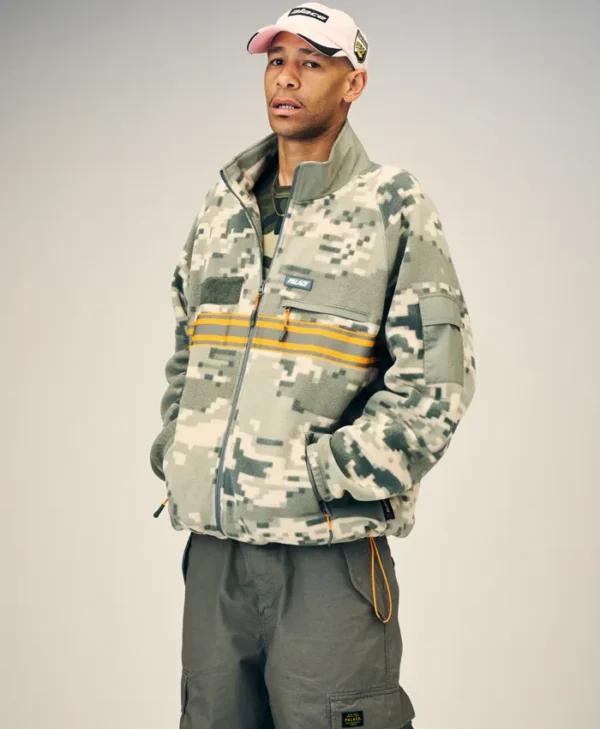 shop now Palace Digital Camouflage Fleece Zip-Up Jacket