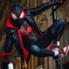 shop now Spiderman Black Miles Morales Black Biker Jacket