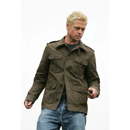 2026 Brad Pitt Brown Cotton Jacket