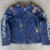 424 x Under Armour Blue Leather Jacket