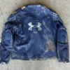 424 x Under Armour Blue Leather Jacket