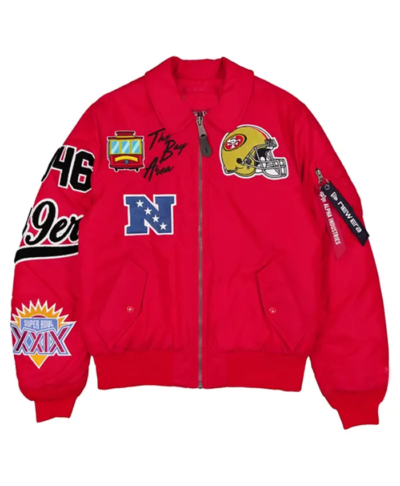49ers New Era x Alpha Industries MA-1 Flight Red Jacket
