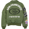 49ers New Era x Alpha Industries Sage Green MA-1 Bomber Jacket