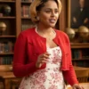 A Different World S01 Hazel Henry Red Bow Cardigan