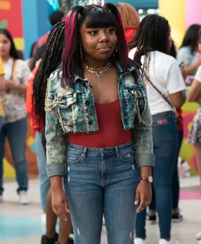 A Different World S01 Rashida Duvall Denim Cropped Jacket