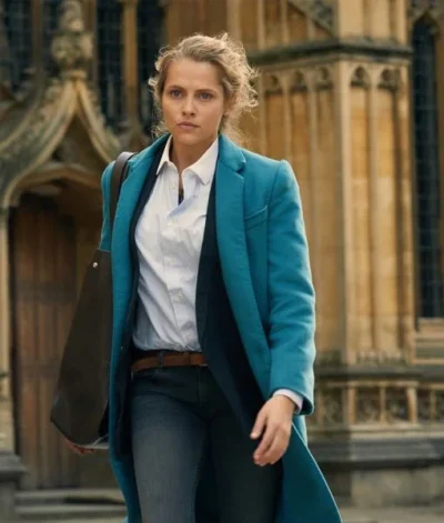 A Discovery of Witches Teresa Palmer Long Blue Coat