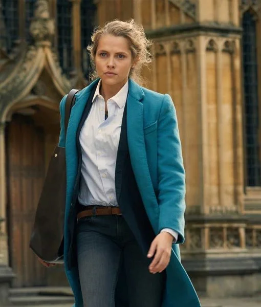 A Discovery of Witches Teresa Palmer Long Blue Coat