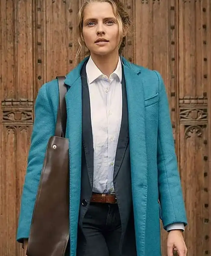A Discovery of Witches Teresa Palmer Long Blue Coat