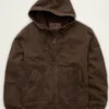 AE x Lamine Yamal Brown Hooded Denim Jacket