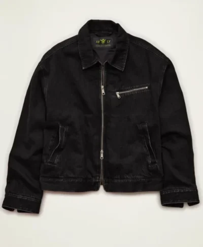 AE x Lamine Yamal Cropped Black Workwear Jacket