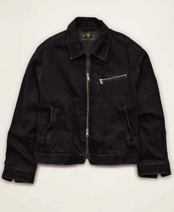 AE x Lamine Yamal Cropped Black Workwear Jacket