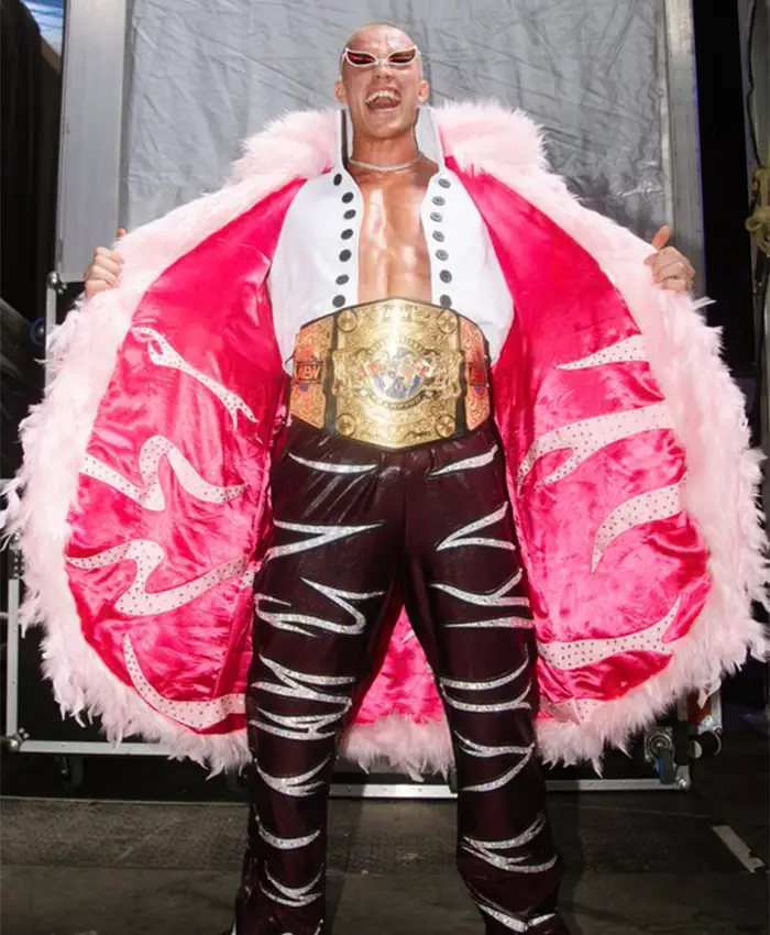 AEW 2026 Kyle Fletcher Pink Feathered Coat