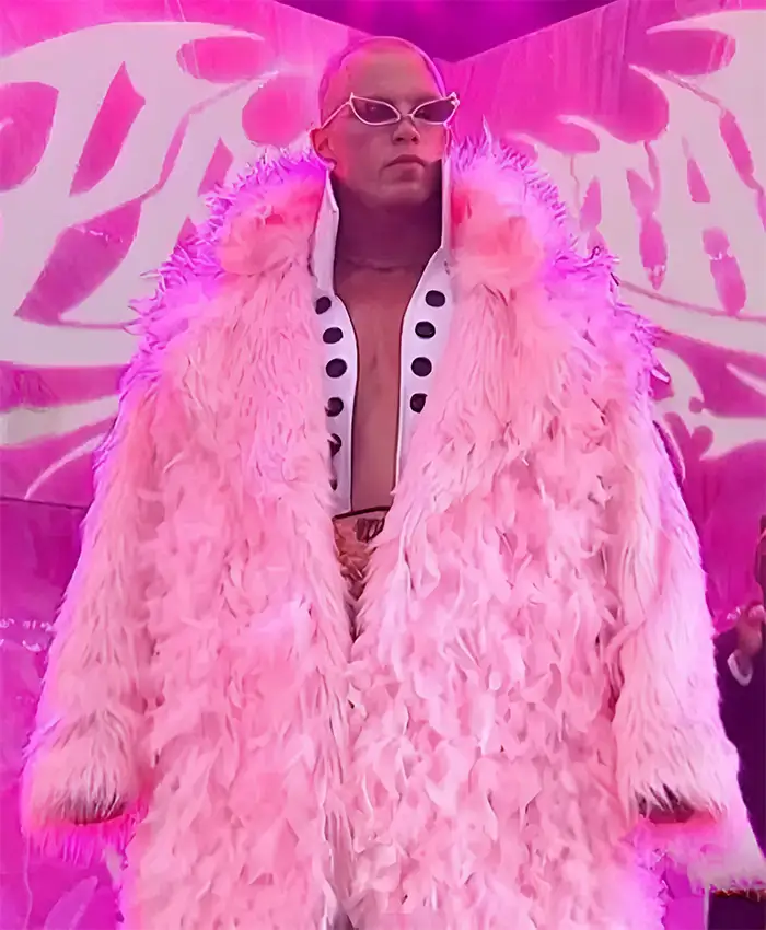 AEW 2026 Kyle Fletcher Pink Feathered Coat