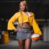 Aaliyah Edwards WNBA Yellow Fleece Jacket