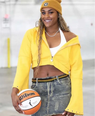 Aaliyah Edwards x WNBA Yellow Hooded Jacket