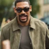 Aaron Pierre TIFF 2026 Green Suede Jacket