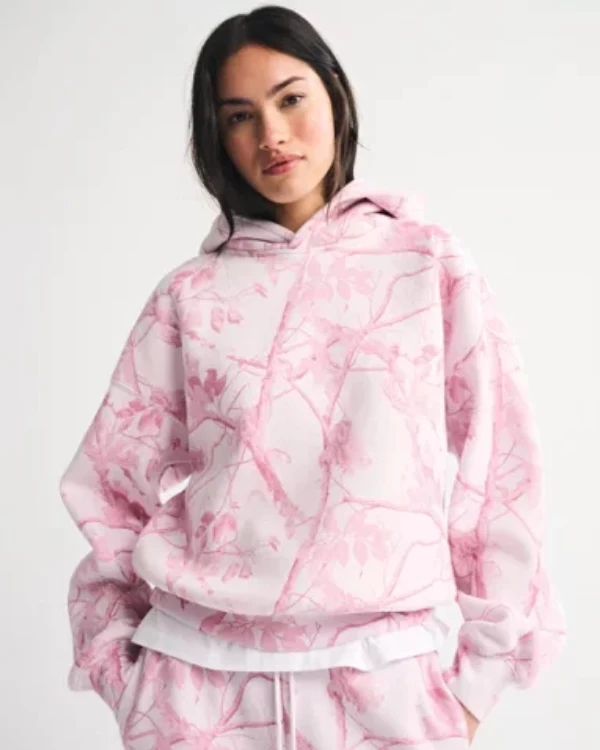 Abercrombie Light Pink Camo Hoodie