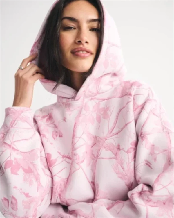 Abercrombie Light Pink Camo Hoodie
