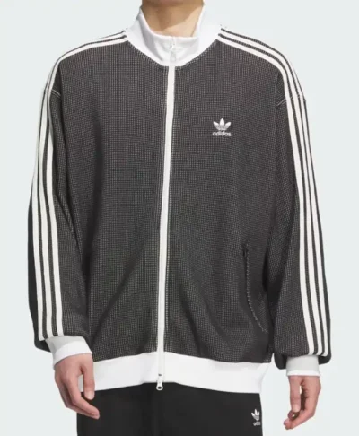 Adidas Grid Pattern Knit Track Jacket