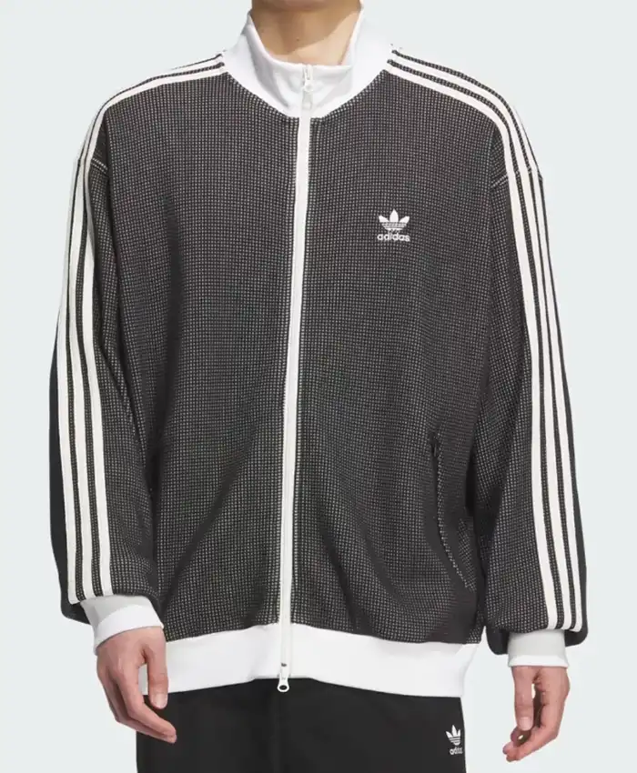 Adidas Grid Pattern Knit Track Jacket
