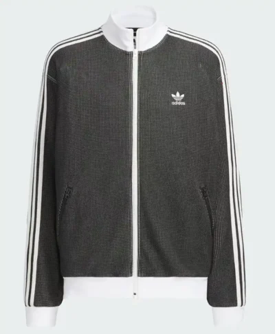 Adidas Grid Pattern Knit Track Jacket