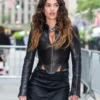 Adria Arjona Onslaught Press Day Leather Jacket