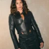 Adria Arjona Onslaught Press Day Leather Jacket