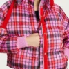 Adults S02 Amita Rao Plaid Cropped Puffer Jacket