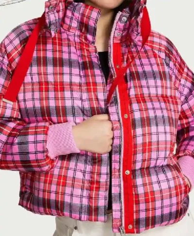Adults S02 Amita Rao Plaid Cropped Puffer Jacket