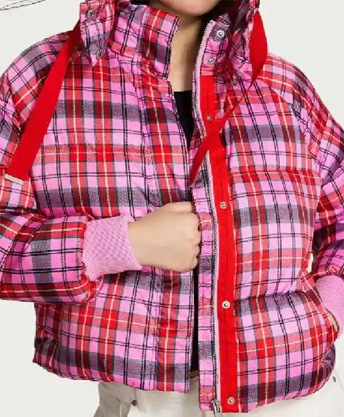 Adults S02 Amita Rao Plaid Cropped Puffer Jacket