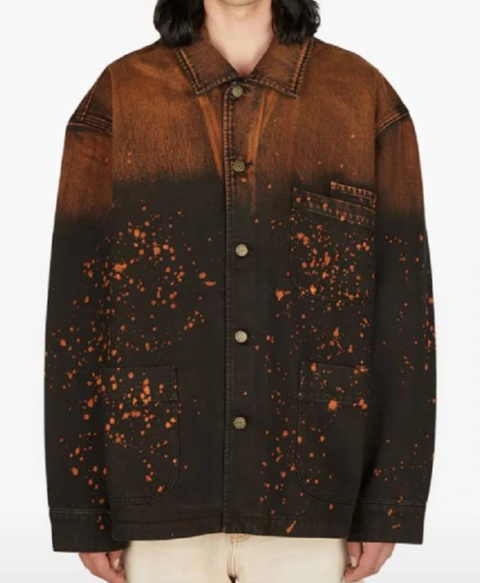American Idol S24 Chris Tungseth Paint Splatter Denim Jacket