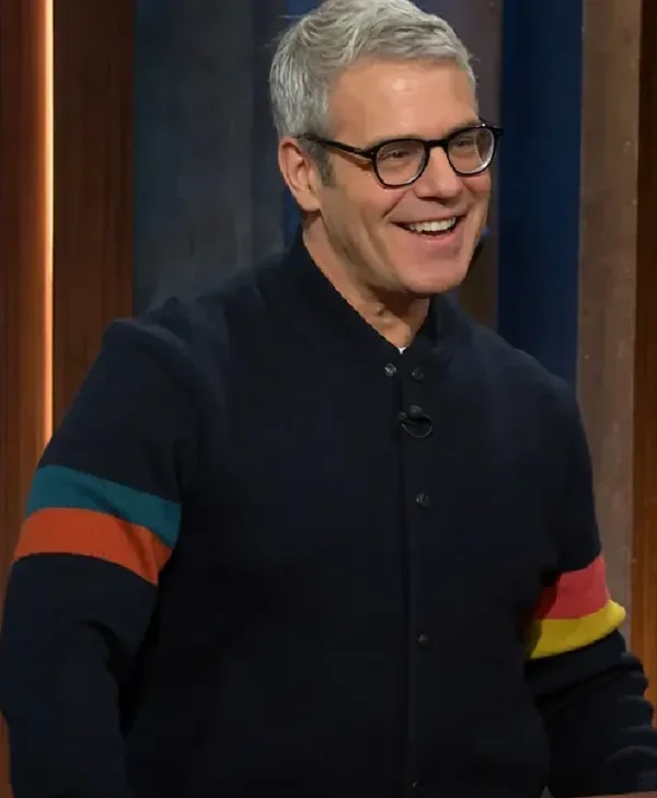 Andy Cohen Sleeve Stripe Bomber Jacket