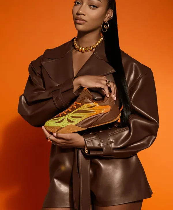 Angel Reese x REESE’S Brown Leather Jacket