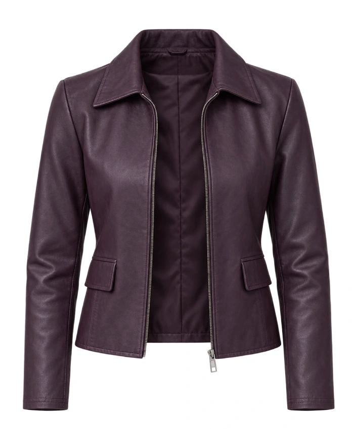 Anna Pigeon S01 Tracy Spiridakos Burgundy Leather Jacket