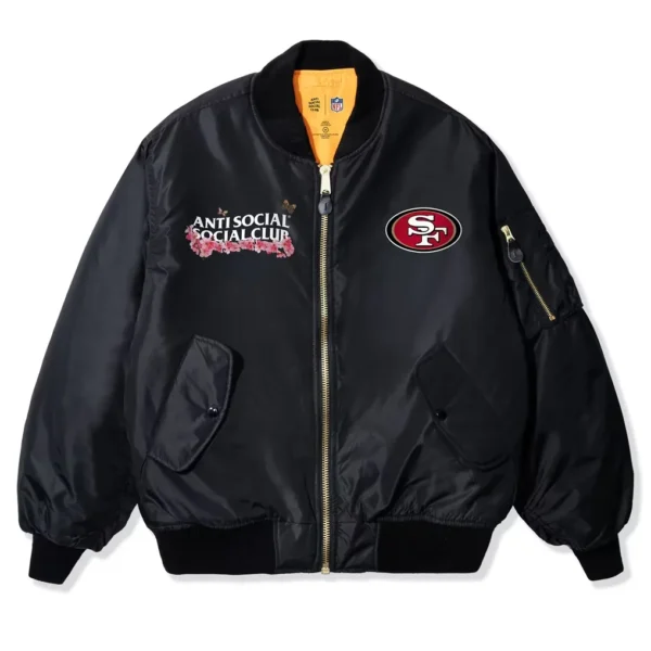 Anti Social Social Club 49ers Satin Varsity Jacket